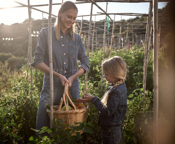 Family in an organic farm at Eagles Resort
