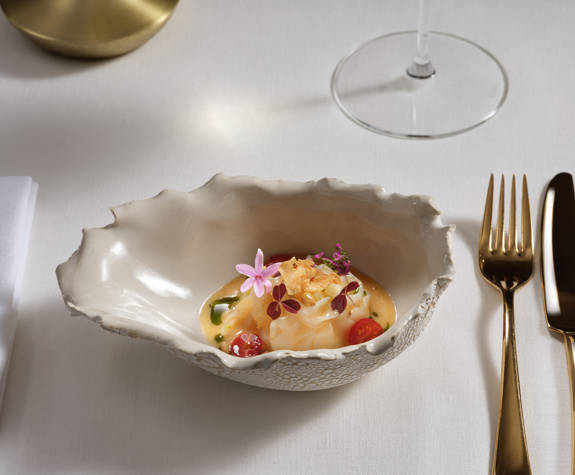 Fine dining dish at Eagles Resort