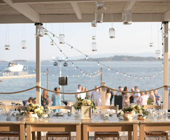Eagles Resort Chalkidiki Wedding Events by the beach with romantic decoration