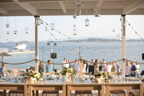 Eagles Resort Chalkidiki Wedding Events by the beach with romantic decoration
