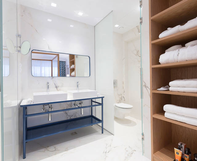 Eagles Palace Resort Chalkidiki two bedroom Suite bathroom with two sinks