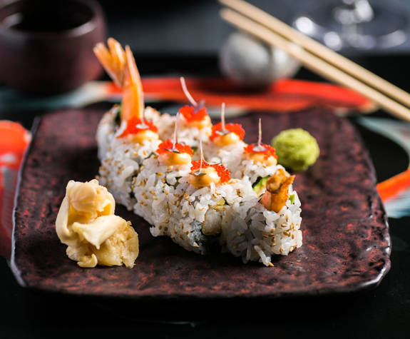 Eagles Resort Chalkidiki sushi with shrimps