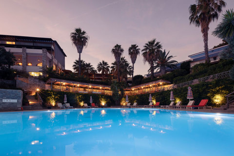 Eagles Resort Chalkidiswimming pool night view