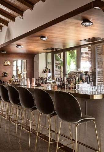 Eagles Resort Chalkidiki Cabin Bar with black stools