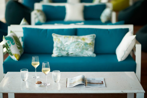 Eagles Resort Chalkidiki Pool Bar table with white wine glasses