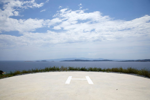 Eagles Villas Chalkidiki helipad with sea views