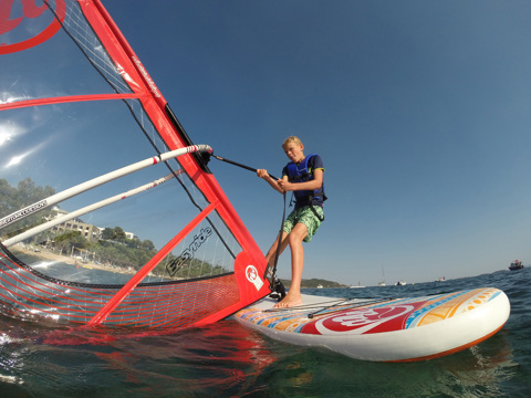 Eagles Resort Chalkidiki boy doing windsurfing