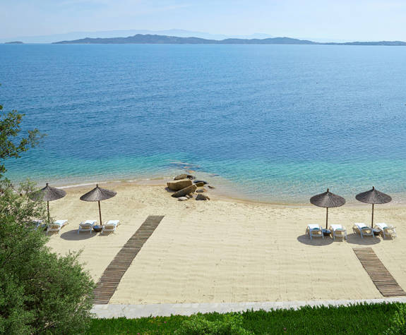 Eagles Resort Chalkidiki Private sandy Beach with sunbeds